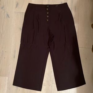 Loft button front lightweight fluid pants